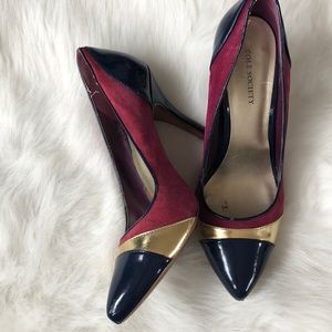 Sole Society Maroon & Blue Pumps Size 9
